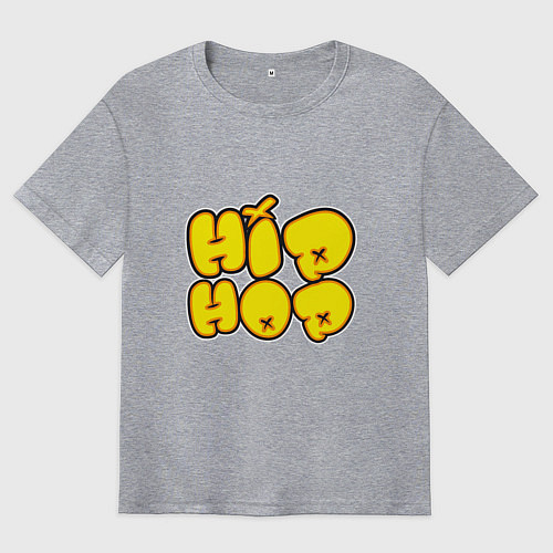 Мужская футболка оверсайз Hip Hop Life / Меланж – фото 1