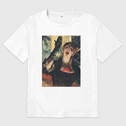 Футболка оверсайз мужская Кафе Зингер картина Эдгар Дега, 1879, цвет: белый