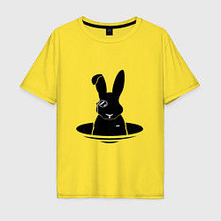 Футболка оверсайз мужская Кролик с моноклем, цвет: желтый
