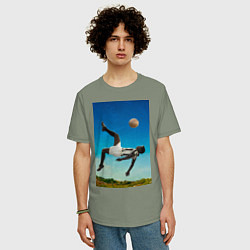 Футболка оверсайз мужская Удар Пеле, цвет: авокадо — фото 2