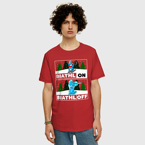 Мужская футболка оверсайз BiathlON BiathlOFF / Красный – фото 3