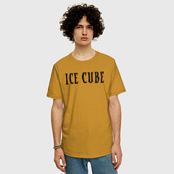 Футболка оверсайз мужская Ice Cube - logo, цвет: горчичный — фото 2