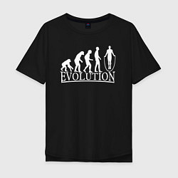 Футболка оверсайз мужская Эволюция - прыжки со скакалкой, цвет: черный