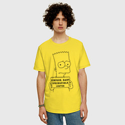 Футболка оверсайз мужская Simpson, Bart, Springfield, 159736, цвет: желтый — фото 2