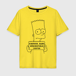 Футболка оверсайз мужская Simpson, Bart, Springfield, 159736, цвет: желтый