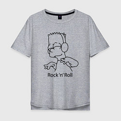 Футболка оверсайз мужская Bart Simpson - Rock n Roll, цвет: меланж
