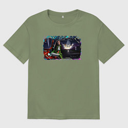 Футболка оверсайз мужская К звездам, цвет: авокадо