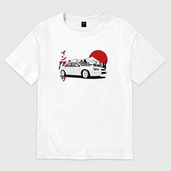 Футболка оверсайз мужская Subaru Impreza WRX Sti Retro JDM, цвет: белый