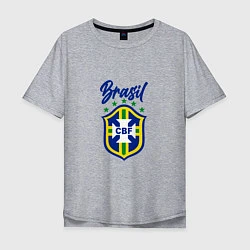 Футболка оверсайз мужская Brasil Football, цвет: меланж
