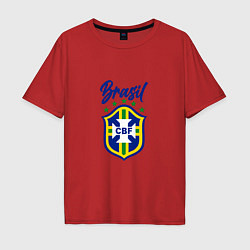 Футболка оверсайз мужская Brasil Football, цвет: красный