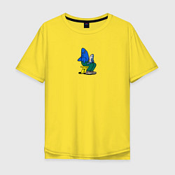 Футболка оверсайз мужская Акула сидит, цвет: желтый
