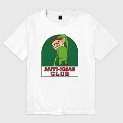 Футболка оверсайз мужская Anti christmas club, цвет: белый