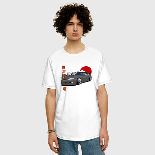 Мужская футболка оверсайз Toyota Soarer 2jz gte JDM Retro Design / Белый – фото 3