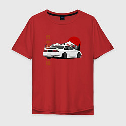 Футболка оверсайз мужская Nissan Silvia S14 Sr20 Japan Car, цвет: красный