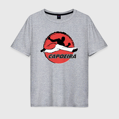 Мужская футболка оверсайз Capoeira - fighter jump / Меланж – фото 1