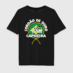 Футболка оверсайз мужская Capoeira - Cordao de ouro flag of Brazil, цвет: черный