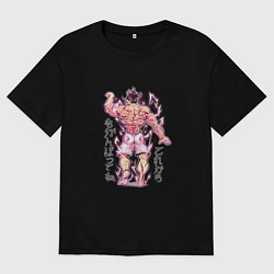 Футболка оверсайз мужская Аниме Бодибилдер - Боец Баки Ханма, цвет: черный