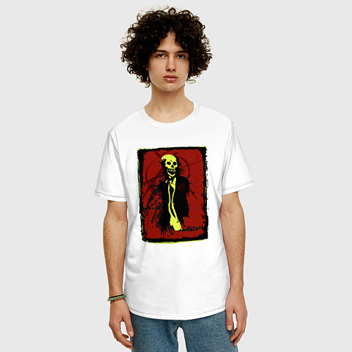 Мужская футболка оверсайз Анархия череп / Белый – фото 3