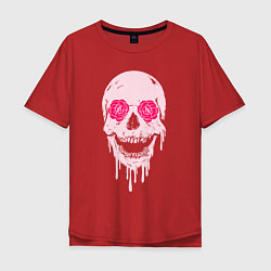 Футболка оверсайз мужская Jolly skull, цвет: красный
