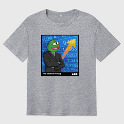 Футболка оверсайз мужская Pepe Stonks, цвет: меланж