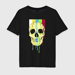 Футболка оверсайз мужская Color skull - vanguard, цвет: черный