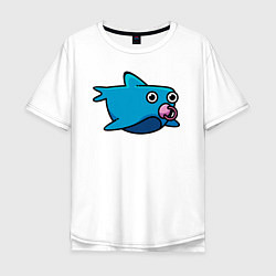 Футболка оверсайз мужская Маленькая акула, цвет: белый