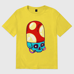 Футболка оверсайз мужская Череп пилюля, цвет: желтый