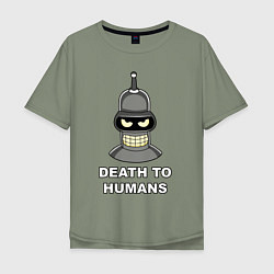 Мужская футболка оверсайз Bender - death to humans