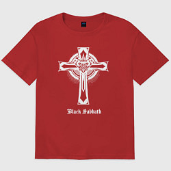 Футболка оверсайз мужская Black sabbath крест, цвет: красный