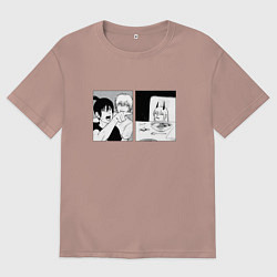 Футболка оверсайз мужская Aki Denji Power, цвет: пыльно-розовый