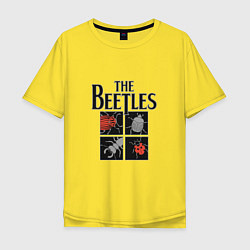 Футболка оверсайз мужская The Beatles - Жуки, цвет: желтый