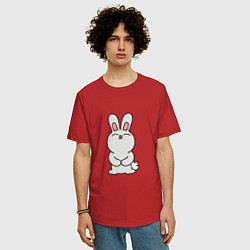 Футболка оверсайз мужская Cute Rabbit, цвет: красный — фото 2