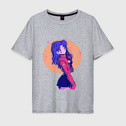 Футболка оверсайз мужская Misato Katsuragi Evangelion, цвет: меланж