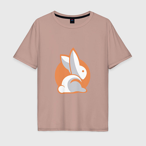 Мужская футболка оверсайз Orange Rabbit / Пыльно-розовый – фото 1