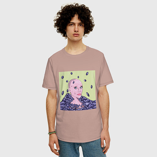 Мужская футболка оверсайз Виноградный взрыв / Пыльно-розовый – фото 3
