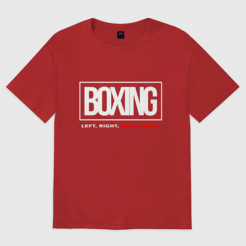 Мужская футболка оверсайз Boxing good night / Красный – фото 1