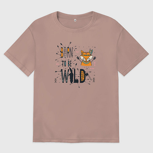Мужская футболка оверсайз Рожденные дикими / Пыльно-розовый – фото 1