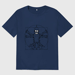 Мужская футболка оверсайз Vitruvian Bender