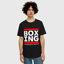 Футболка оверсайз мужская Boxing cnockout skills light, цвет: черный — фото 2