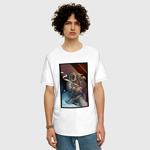 Мужская футболка оверсайз Juuzou art / Белый – фото 3