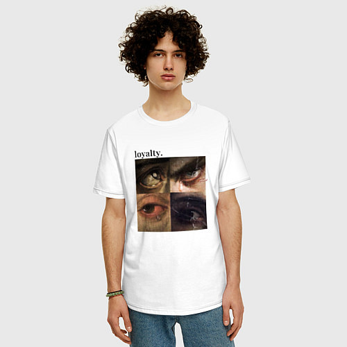 Мужская футболка оверсайз Искусство и глаза / Белый – фото 3