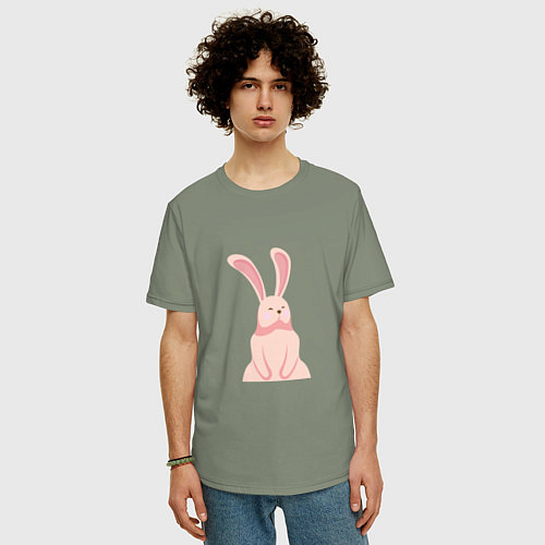 Мужская футболка оверсайз Pink Bunny / Авокадо – фото 3
