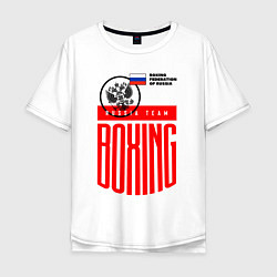 Футболка оверсайз мужская Boxing russia national team, цвет: белый