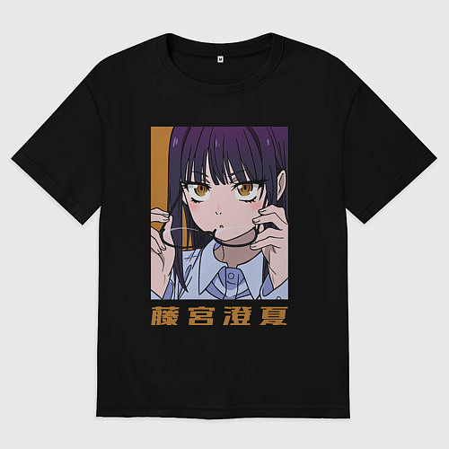 Мужская футболка оверсайз Фудзимия / Черный – фото 1