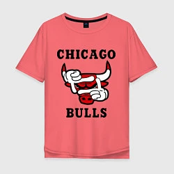 Футболка оверсайз мужская Chicago Bulls SWAG, цвет: коралловый