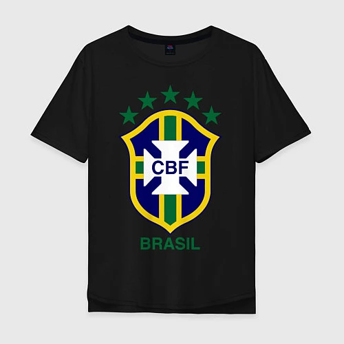Мужская футболка оверсайз Brasil CBF / Черный – фото 1