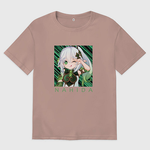 Мужская футболка оверсайз Нахида Малая властительница Кусанали / Пыльно-розовый – фото 1