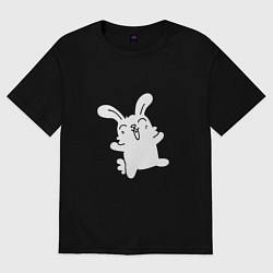 Футболка оверсайз мужская Happy Bunny, цвет: черный