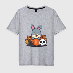 Футболка оверсайз мужская Rabbit halloween, цвет: меланж