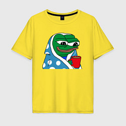 Мужская футболка оверсайз Frog Pepe мем